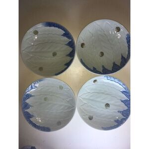 4 Hazelnuts & Leaves blue plate‎ 6.25"